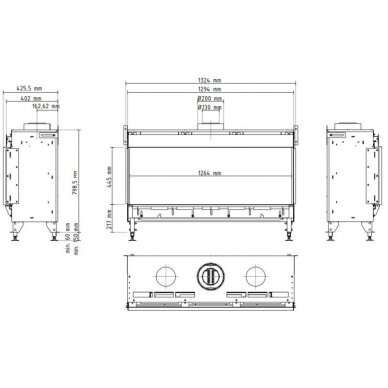 PLANIKA VALENTINO FRONT 1300 dujinis automatinis židinys 3