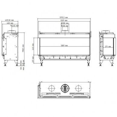 PLANIKA VALENTINO RIGHT CORNER 1300 газовый камин 2