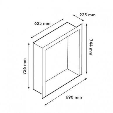 RUBY FIRES BUILT-IN UNIT L MEDALLION sisseehitatav biokamin 2