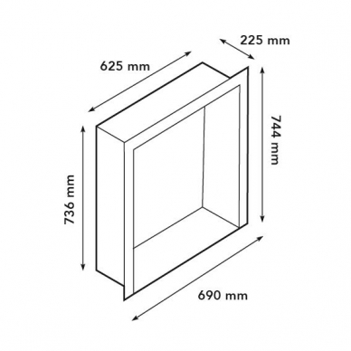 RUBY FIRES BUILT-IN UNIT L STONE sisseehitatav biokamin 1