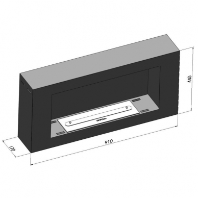 SIMPLEFIRE BLACKBOX 910 биокамин настенный, подвесной 1