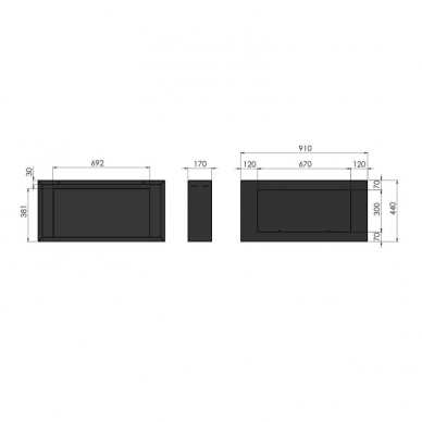 SIMPLEFIRE BLACKBOX 910 биокамин настенный, подвесной 3