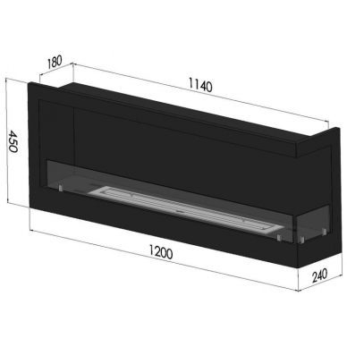 SIMPLEFIRE CORNER 1200 R iebūvēts biokamīns 2