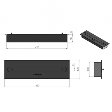 SIMPLEFIRE FIREBOX 600 brīvi stavošs biokamīns 5