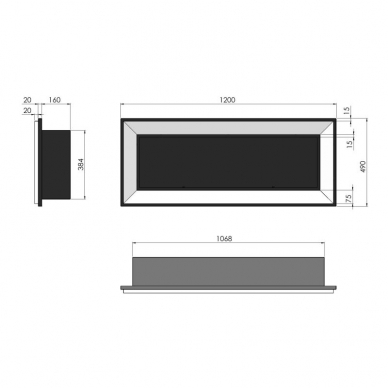 SIMPLEFIRE FRAME 1200 BLACK sienas-iebūvēts biokamīns 2