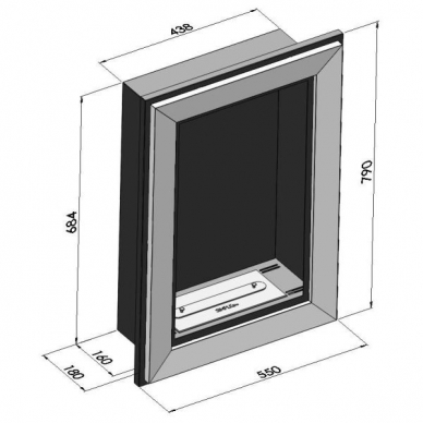 SIMPLEFIRE FRAME 550 BLACK bioethanol fireplace wall-mounted-insert 2