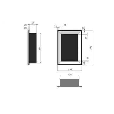 SIMPLEFIRE FRAME 550 BLACK биокамин настенный, подвесной-встраиваемый 4