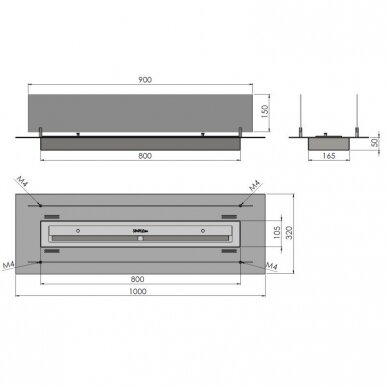 SIMPLEFIRE INSERT SIMPLE 1000 INOX bioethanol fireplace burner 6