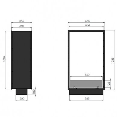 SLIMFIRE 2SIDE 1400 SLIM/VERT биокамин встраиваемый 5