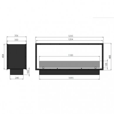 SLIMFIRE 2SIDE 1200 SLIM biokamin sisseehitatav 6