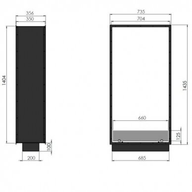 SLIMFIRE 2SIDE 1400 SLIM/VERT iebūvēts biokamīns 6