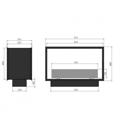 SLIMFIRE 2SIDE 800 SLIM iebūvēts biokamīns 6