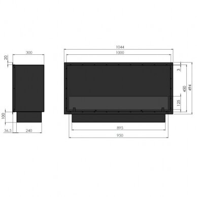 SLIMfire INSIDE 1000 biokamin seinale-sisseehitatav 6