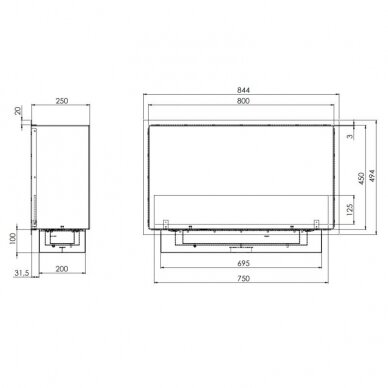 SLIMfire INSIDE 800 biokamin seinale-sisseehitatav 4