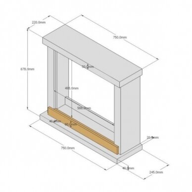 TAGU HAGEN PURE WHITE 23" pastatomas elektrinis židinys su apdaila 3