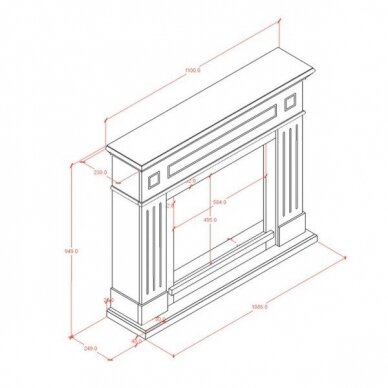 TAGU LARSEN PURE WHITE 23" pastatomas elektrinis židinys su apdaila 3