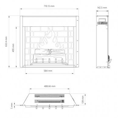 TAGU PowerFlame 2 sisseehitatav elektrikamin 8