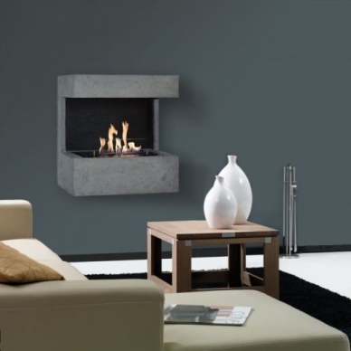 XARALYN NOVA 4114LB CONCRETE bioethanol fireplace wall-mounted-insert 2