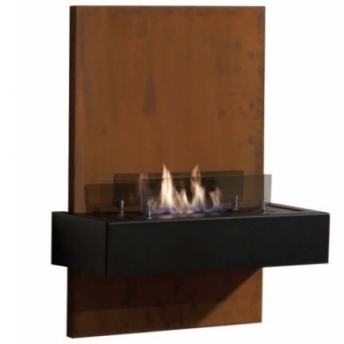 XARALYN QUERO 4114LB CORTEN bioethanol fireplace wall-mounted