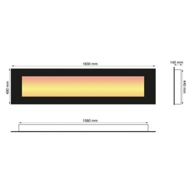 XARALYN TRIVERO 180 LED electric fireplace wall-mounted 1