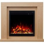 AFLAMO JOLO 60 OAK freestanding electric fireplace with surround