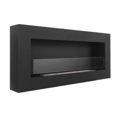 BIOHEAT 900x400 BOX GLASS biožidinys pakabinamas juodas