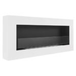 BIOHEAT 900x400 BOX GLASS WHITE белый настенный биокамин
