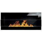 BIOHEAT 900x400 TUV BLACK LESS GLASS - must blizgus - Klaasiga seinale kinnitatav / sisseehitatav biokamin