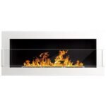 BIOHEAT 900x400 TUV WHITE LESS GLASS - läikiv valge - Klaasiga seinale kinnitatav / sisseehitatav biokamin