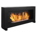 BIOHEAT BOX 900x400 BLACK freestanding bioethanol fireplace