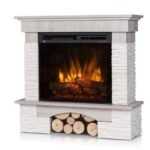 DIMPLEX PORTO WHITE ECO LED freestanding electric fireplace with surround