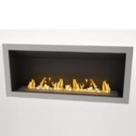 ICON FIRES SLIMLINE FIREBOX RANGE 2000 INOX įmontuojamas biožidinys
