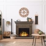 AFLAMO RIVIA WALNUT LED brīvi stāvošs elektriskais kamīns