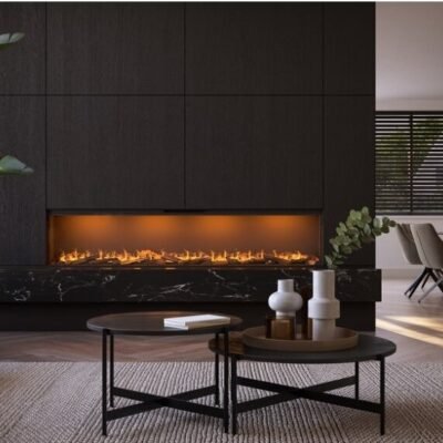 FABER e-Slim Linear 2200 įmontuojamas vandens garų židinys