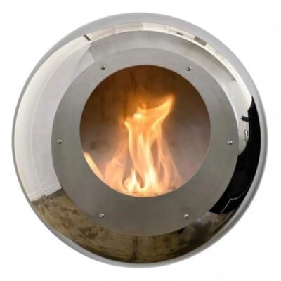COCOON FIRES VELLUM POLISHED STEEL pakabinamas biožidinys ant sienos