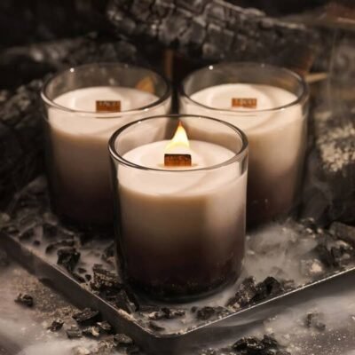 TAGU CANDLEPLACE 3 kvepianti tikru laužu ir traškanti žvakės 3vnt