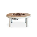 HAPPY COCOONING RIVIERA TABLE 80 OYSTER BEIGE outdoor gas fireplace