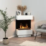 DIMPLEX TARAVO WHITE CASSETTE 600 угловой напольный электрический камин на водяном паре с облицовкой