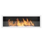 BIOHEAT 1200x400 LINE GLASS TUV WHITE iebūvējams vai pie sienas stiprināms balts biokamīns
