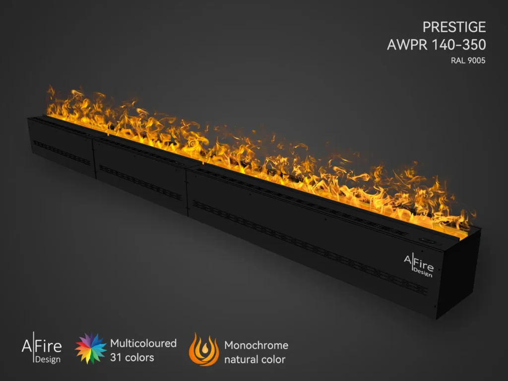 AFIRE PREMIUM AWPR-140-350 įmontuojamas vandens garų židinius