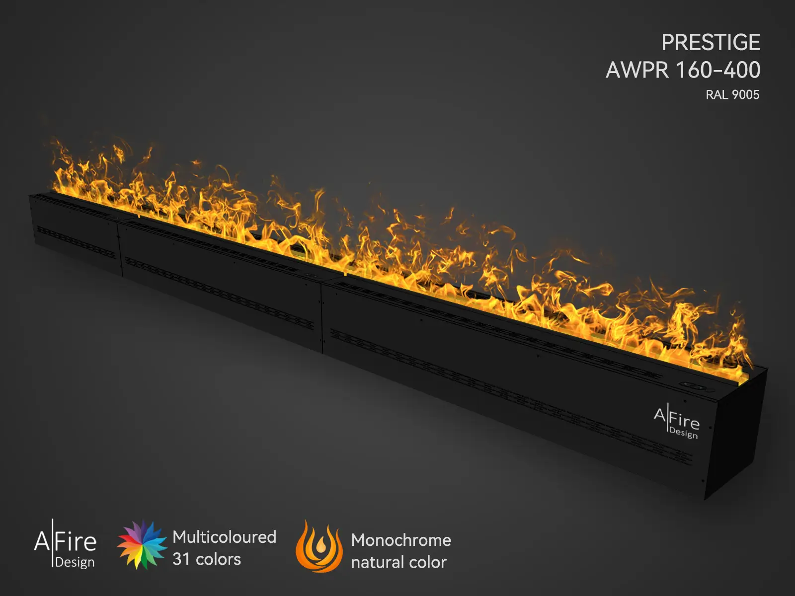 AFIRE PREMIUM AWPR-160-400 įmontuojamas elektrinis vandens garų židinys 1 AFIRE PREMIUM AWPR-160-400 įmontuojamas vandens garų židinius