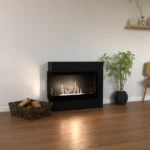 GLOW FIRE HALDEN MINI LEFT BLACK built-in biofireplace with decoration