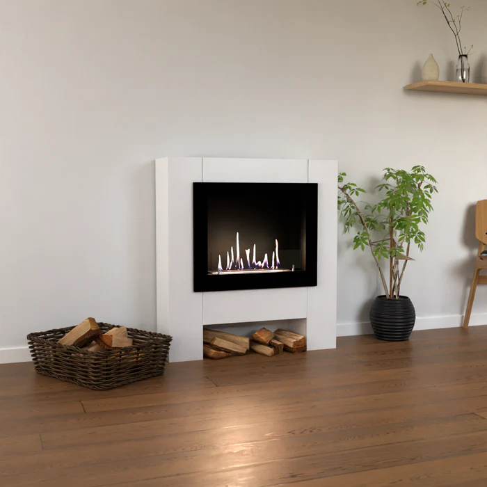 GLOW FIRE HARSTAD RW WHITE pastatomas biožidinys su apdaila GLOW FIRE HARSTAD RW WHITE viimistlusega sisseehitatud biokamin - Image 1