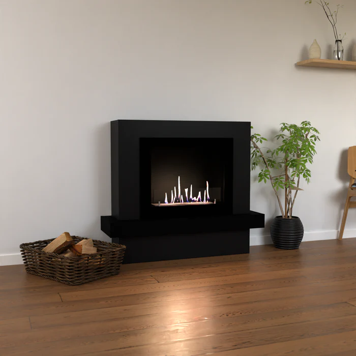 GLOW FIRE LARVIK BLACK pastatomas biožidinys su apdaila Встраиваемый биокамин GLOW FIRE LARVIK BLACK с отделкой — изображение 1