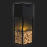 THE FLAME TOWER WOOD vandens garų židinys su tikroviška ugnies imitacija