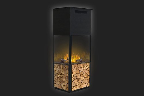 THE FLAME TOWER WOOD vandens garų židinys su tikroviška ugnies imitacija
