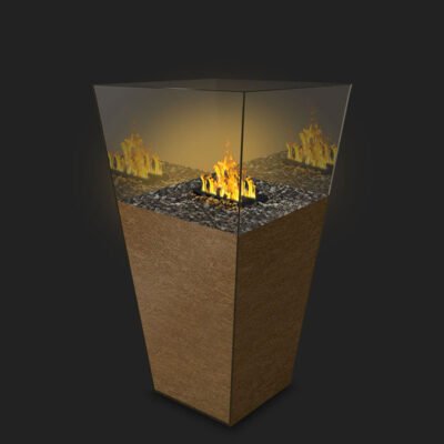 THE FLAME VASE LARGE vandens garų židinys su tikroviška ugnies imitacija