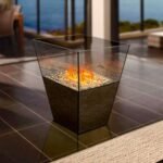 THE FLAME VASE MEDIUM vandens garų židinys su tikroviška ugnies imitacija