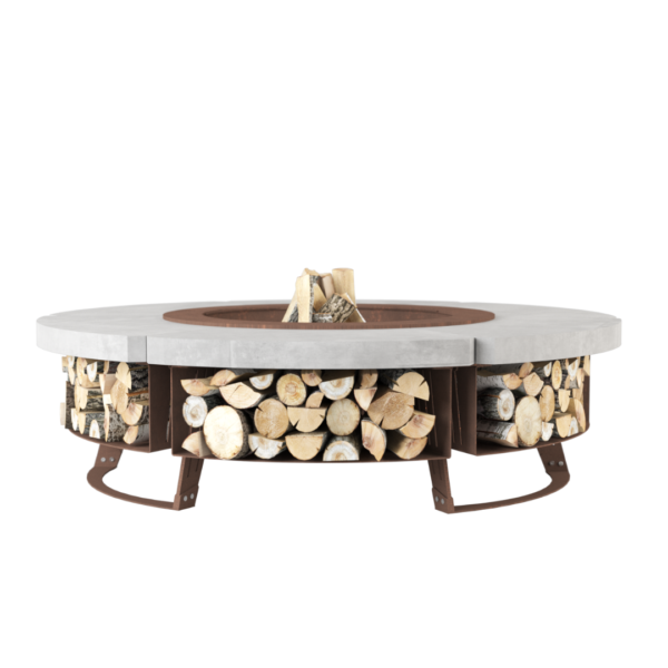 HETTA ROUND 155 CORTEN-CONCRETE outdoor wood-burning fire pit