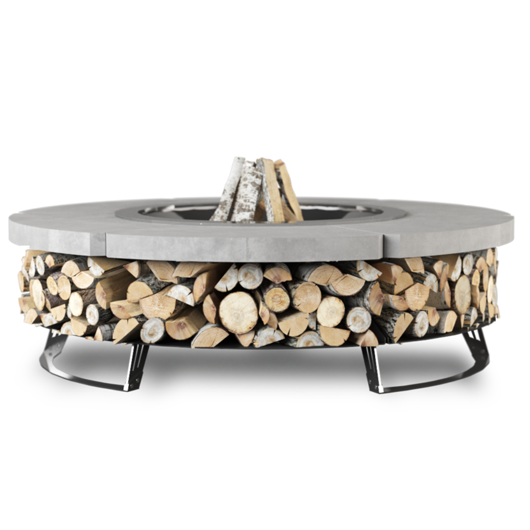 HETTA ROUND 120 INOX-CONCRETE malkinė lauko laužavietė HETTA ROUND 155 INOX-CONCRETE уличный дровяной очаг — изображение 1